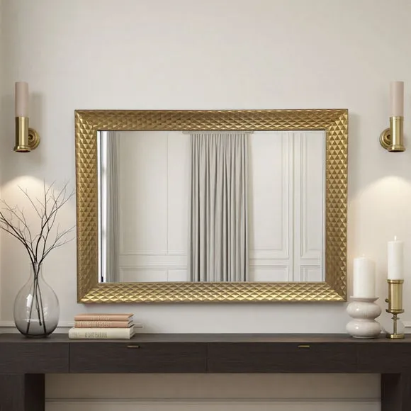 Yearn Diamont Framed Bevelled Rectangle Wall Mirror 1