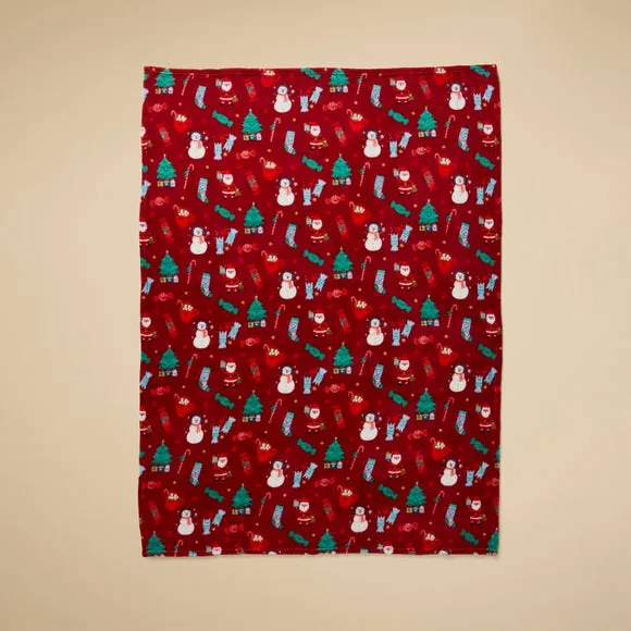 Santa Snowman Fleece Throw Blanket 130cm x 170cm 3