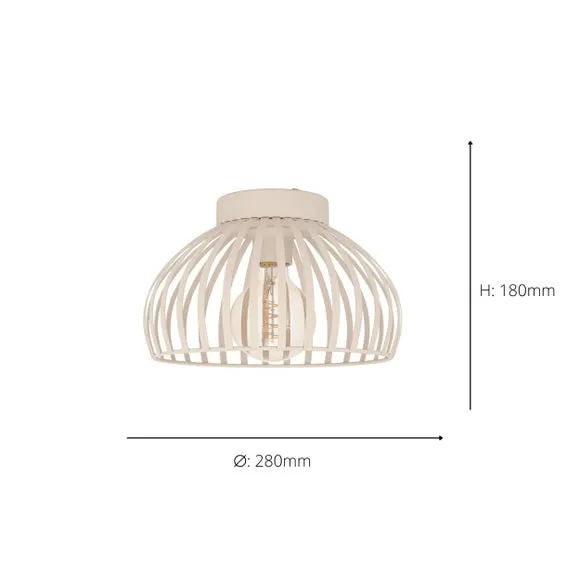 EGLO Mogano Scandi Caged Semi Flush Ceiling Light 4