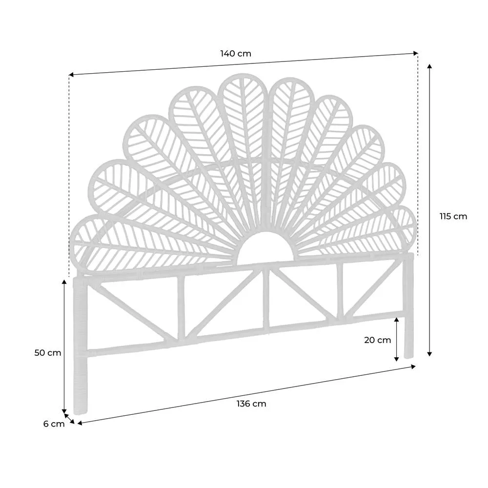 sweeek Dark Rattan Headboard 140cm in Beige 5