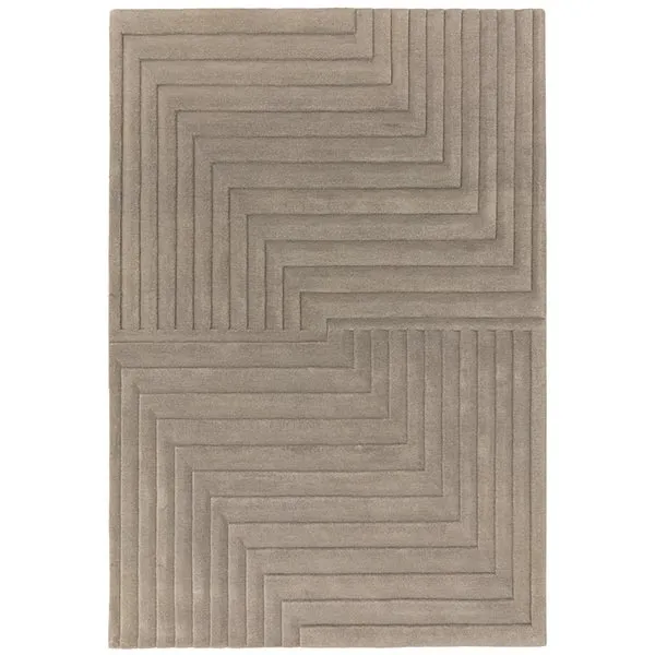 Form Rug In Silver - 100% Wool - Hand Tufted - 20mm Pile - Measuring: W120 x D170cm