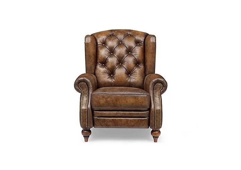 Shackleton Leather Power Recliner Wing Chair - Saddle - Sofas and Armchairs - In Time for Christmas