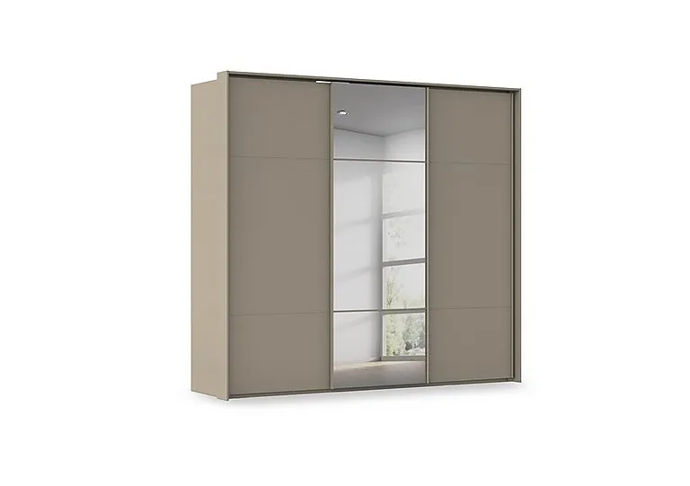 Haven 250cm 3 Door Slider Wardrobe with 2 Décor Doors and 1 Mirror Door
