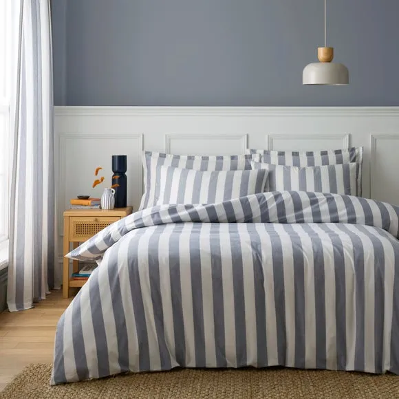 Beatrice Woven Stripe 100% Cotton Duvet Cover & Pillowcase Set 1