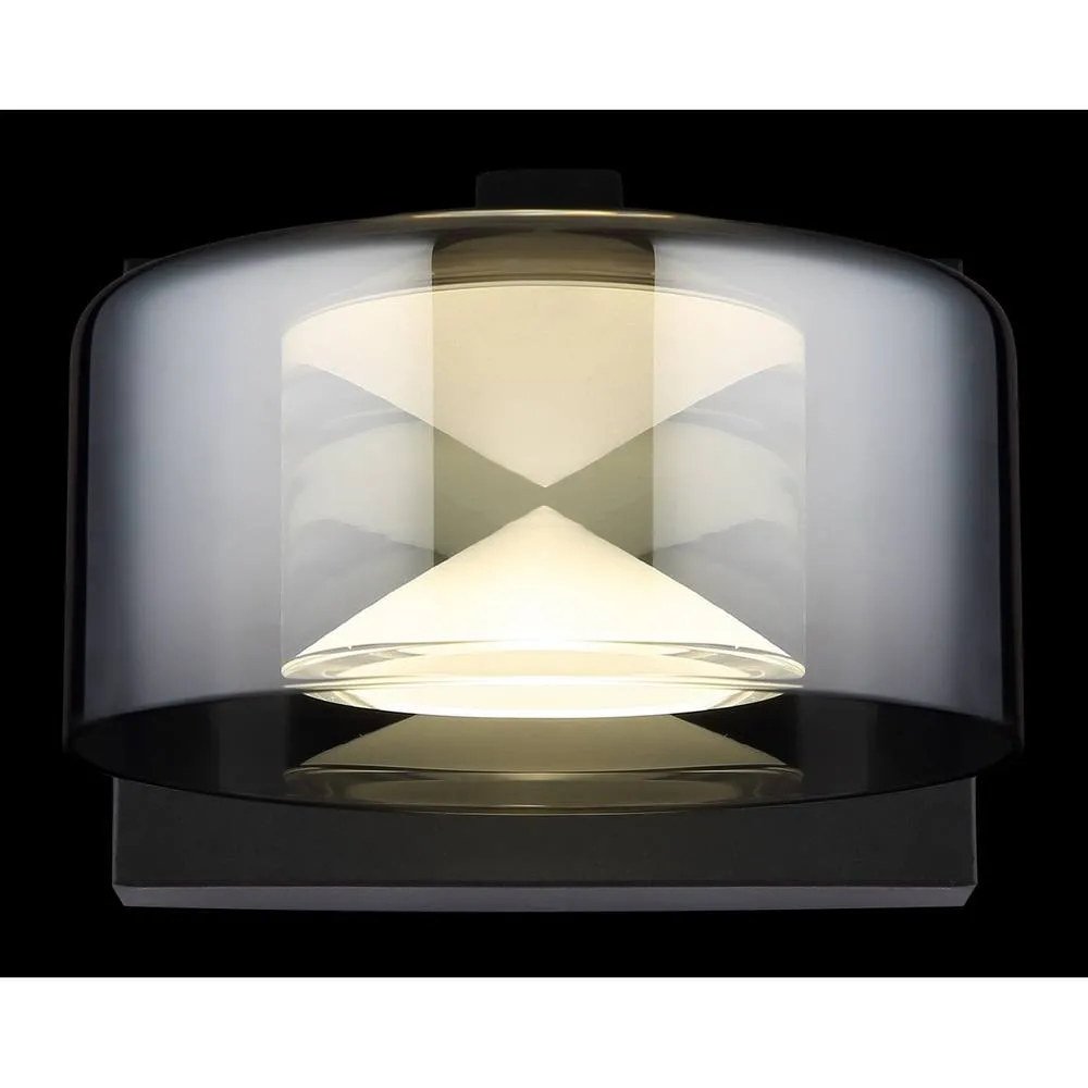 Netlighting Belinda Wall Lamp Matt Black Smoke Glass Shade LED 4000K 5