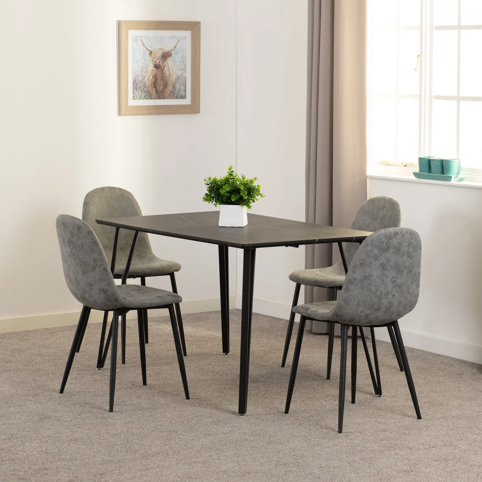 Seconique Marlow & Athens Dining Set in Grey