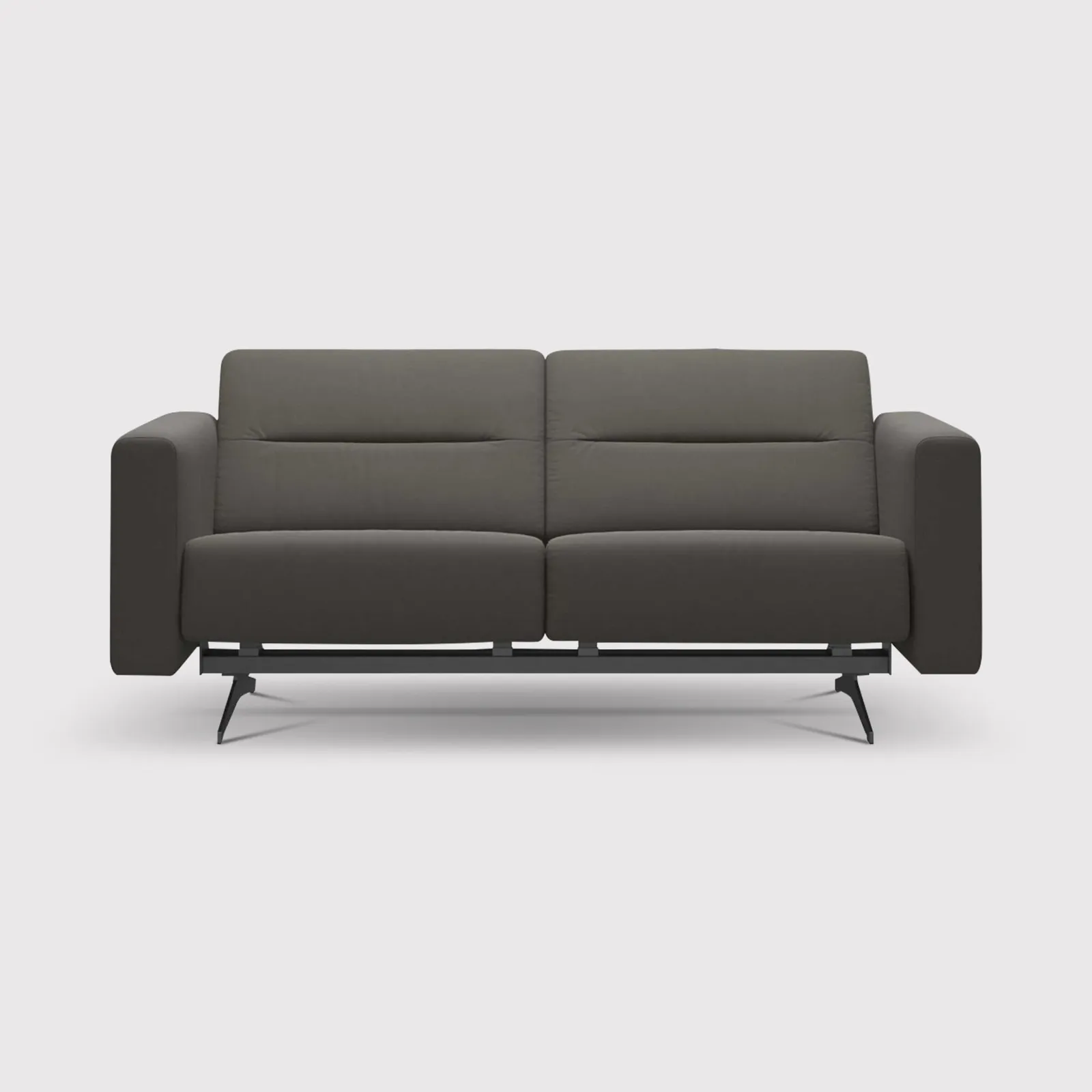 Stressless Stella 2 Seater With S2 Arm Recliner Sofa, Grey Leather | Barker & Stonehouse