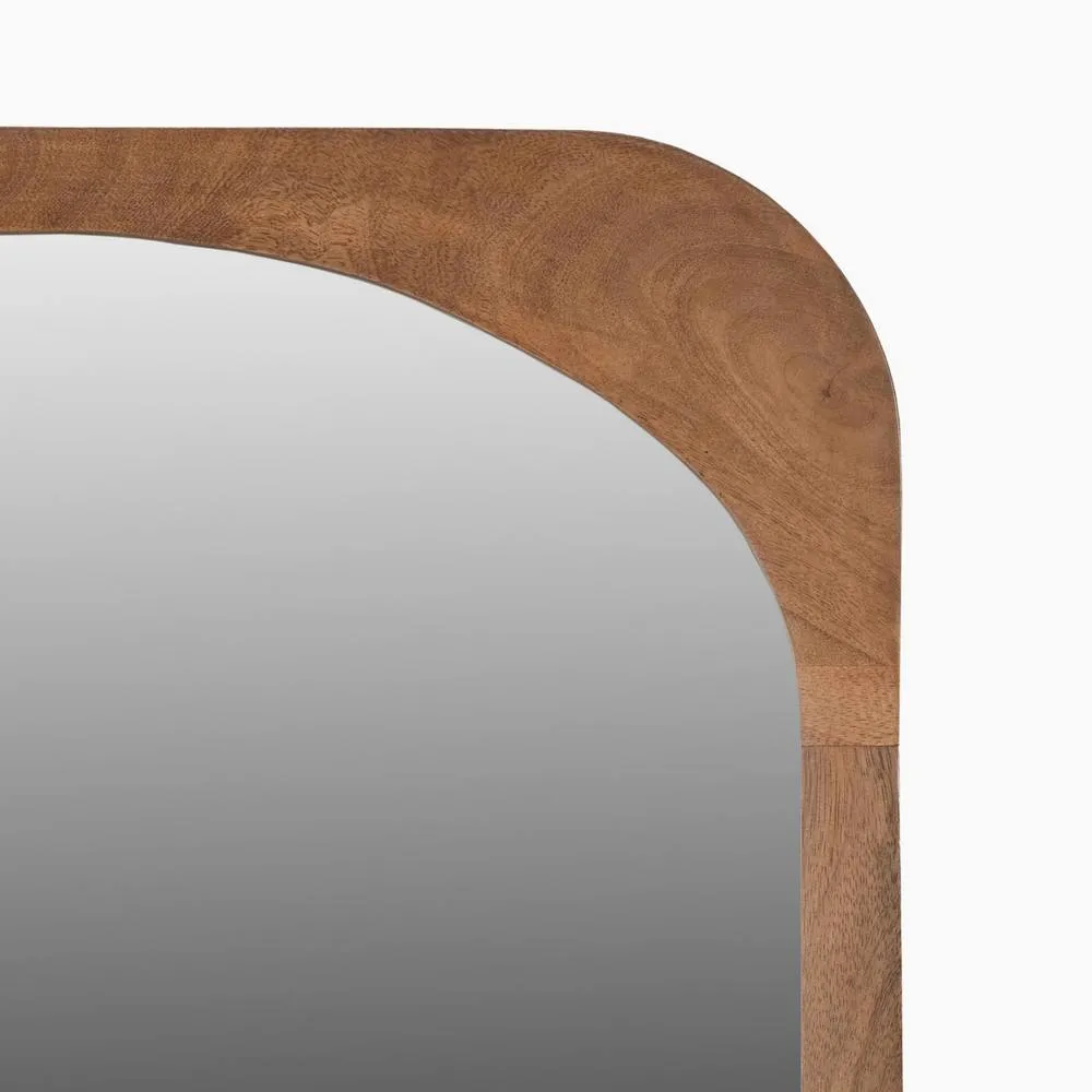 FurnitureboxUK Finley Walnut Wood Medium Rectangle 90x50cm Wall Mirror 3