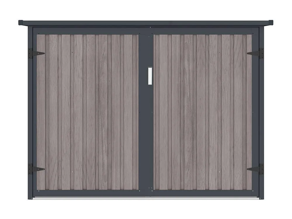 Vente-unique Galvanised Steel Bike Shed - Wood Effect - 4 M² - for 4 Bikes - NIKI in Walnut 2