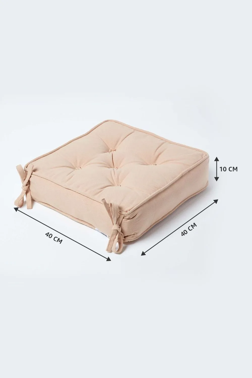 Homescapes Cotton Dining Chair Booster Cushion in Taupe 2