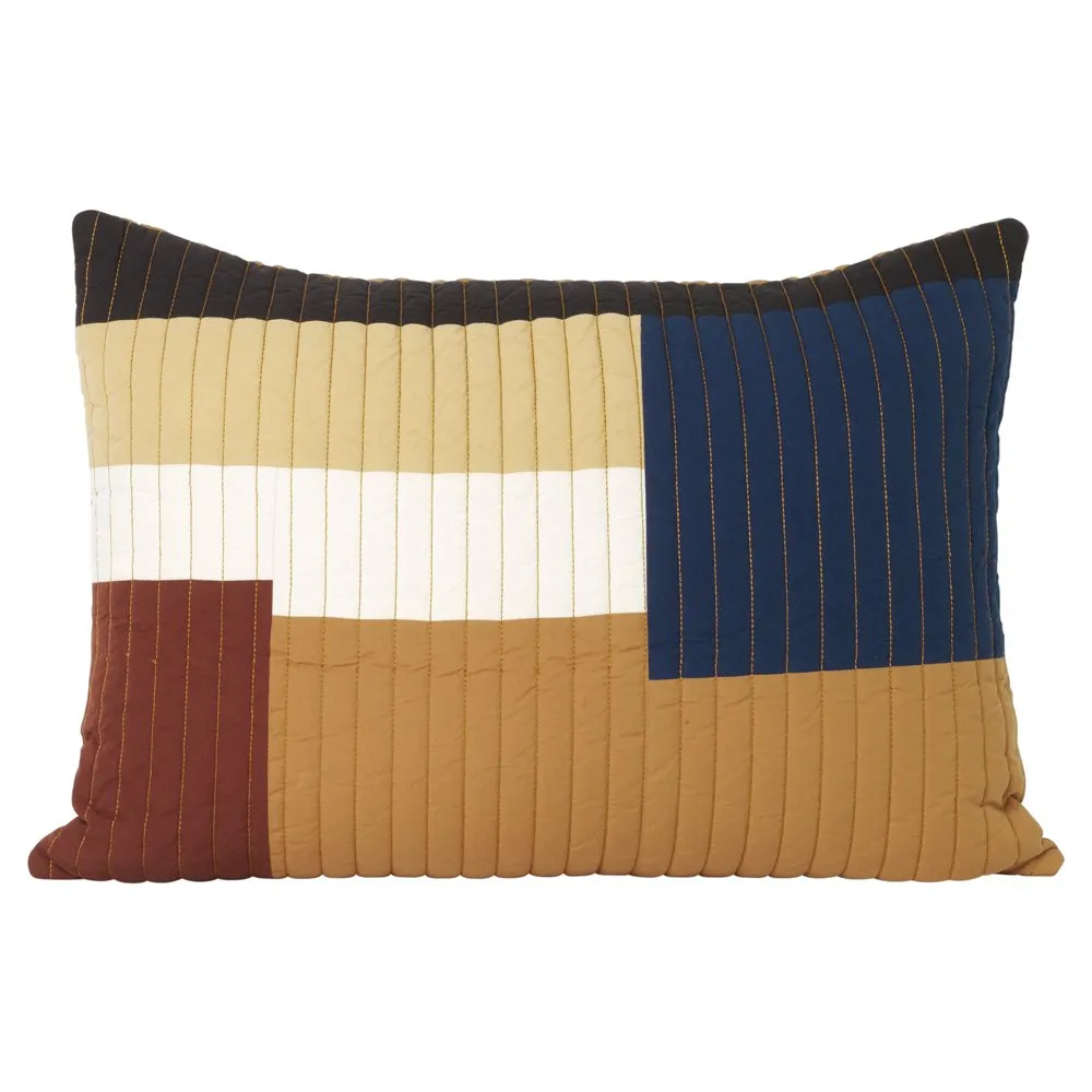 ferm LIVING Shay Quilt Cushion Mustard 60 x 40cm