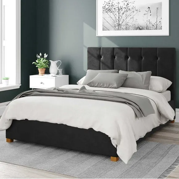 Hepburn Plush Velvet Ottoman Bed Frame 1