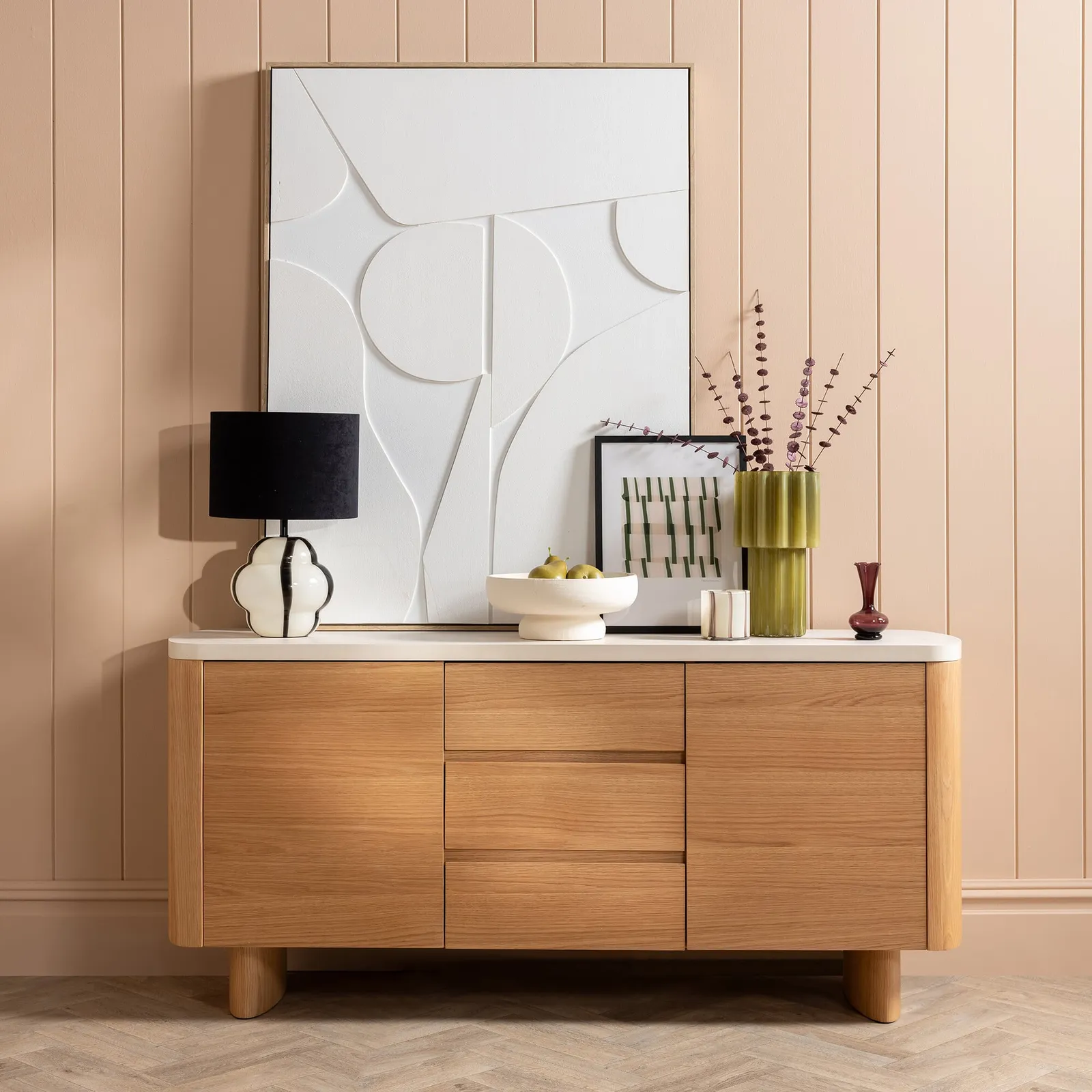 Soma Curved Sideboard, Neutral Wood | Barker & Stonehouse 2