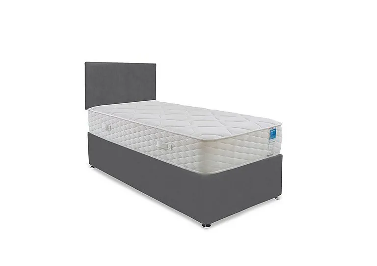 Memory Plus Divan Set With No Storage - Small Single - Plush Dark Grey