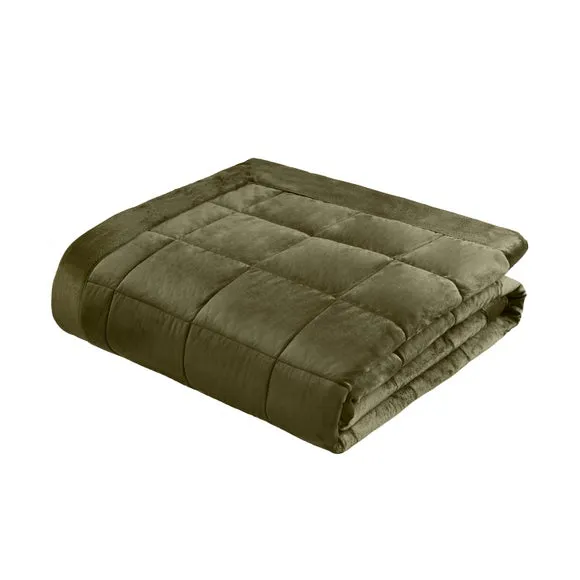 Catherine Lansfield Kingsley Matt Velvet Quilted Bedspread 2