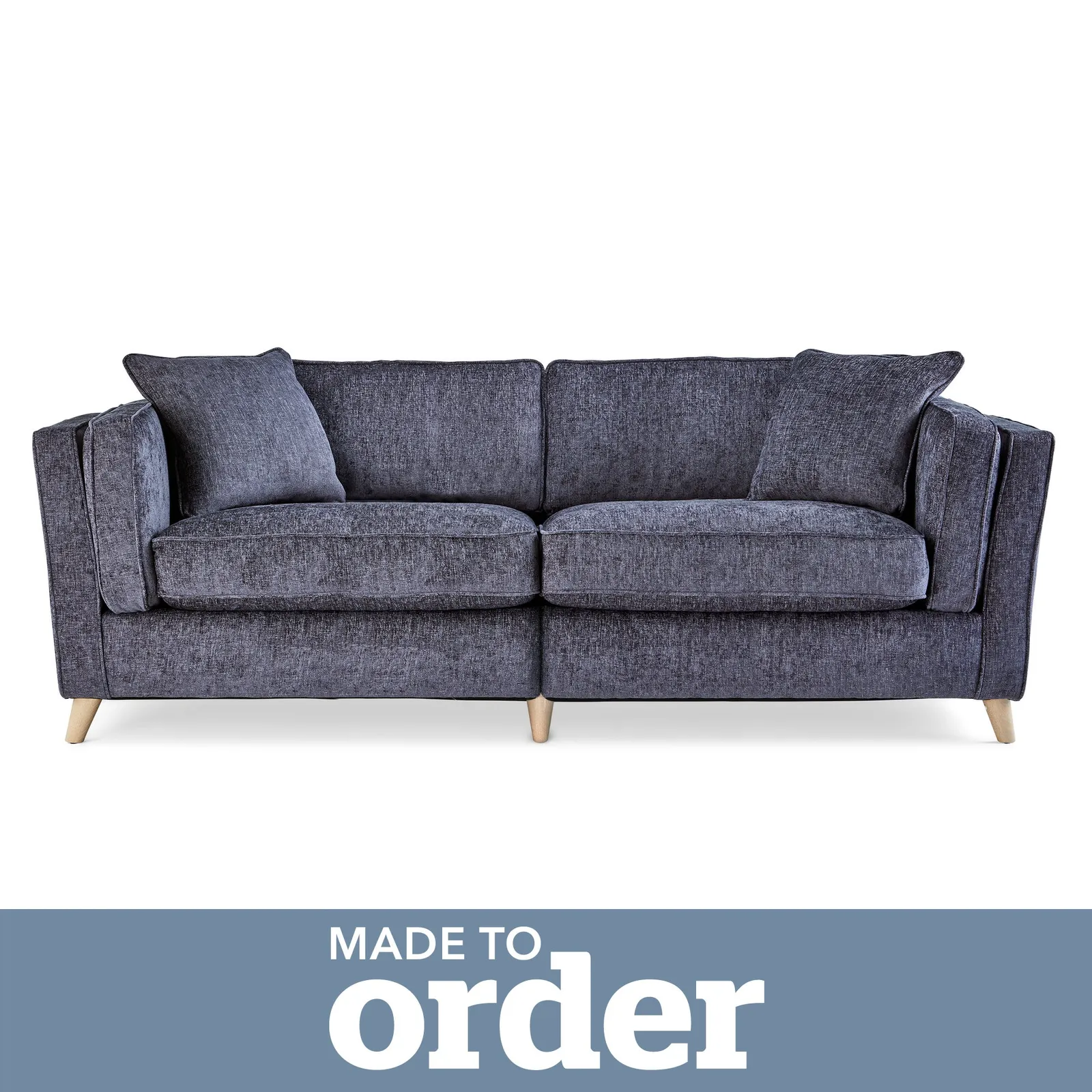 Arabella 4 Seater Sofa Luxury Chenille Navy Blue