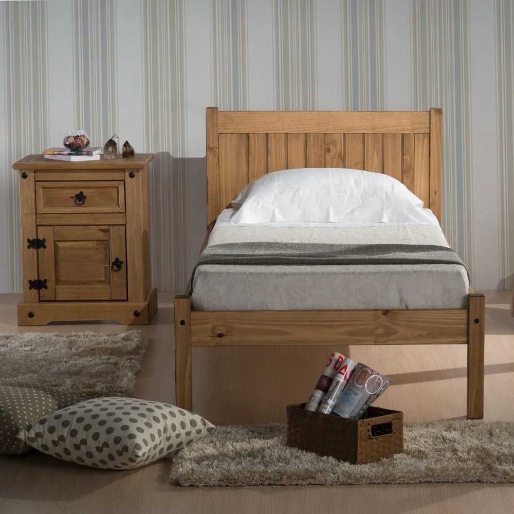 Rio - Small Double - Waxed Solid Pine Wooden Bed Frame - 4ft - Happy Beds
