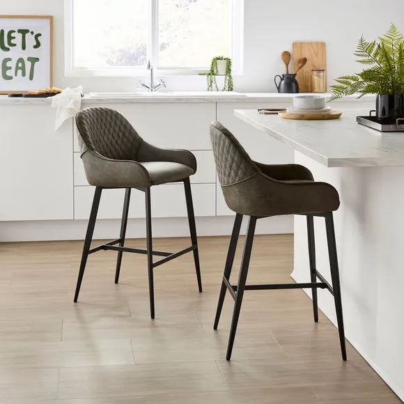 Hudson Bar Stool, Faux Leather 2