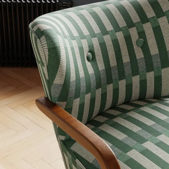 Eliza Checkerboard Wooden Arm Occasional Armchair 4