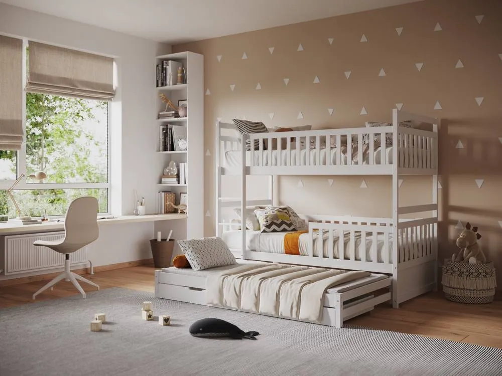 Flair Elvis Bunk Bed with Trundle & Drawers in White 2