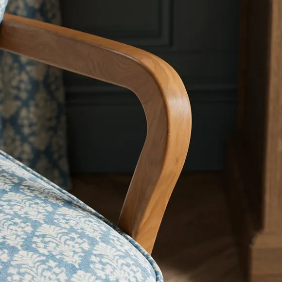 Eliza Thornleigh Block Print Wooden Occasional Chair 4
