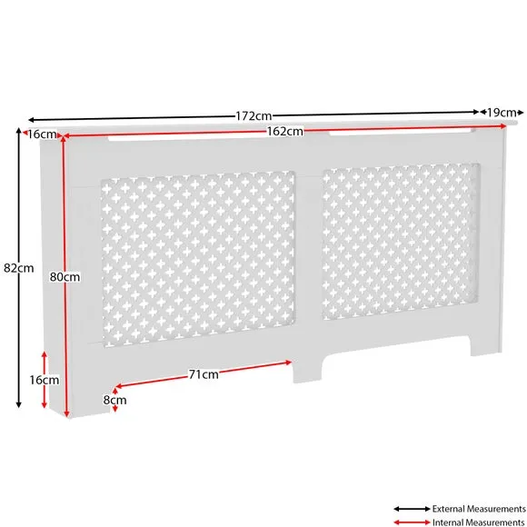 Return - Vida Designs Oxford Radiator Cover, White, Extra Large 6