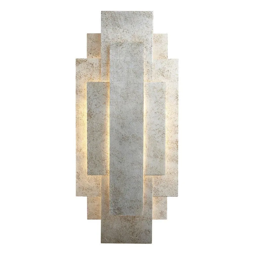 Netlighting Forlì 2 Light Wall Lamp Antique Silver Leaf