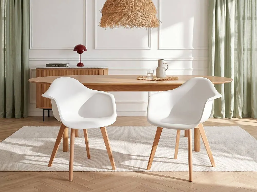 Vente-unique Set Of 2 VIXI Chairs With Armrests - Polypropylene & Beech - White 3