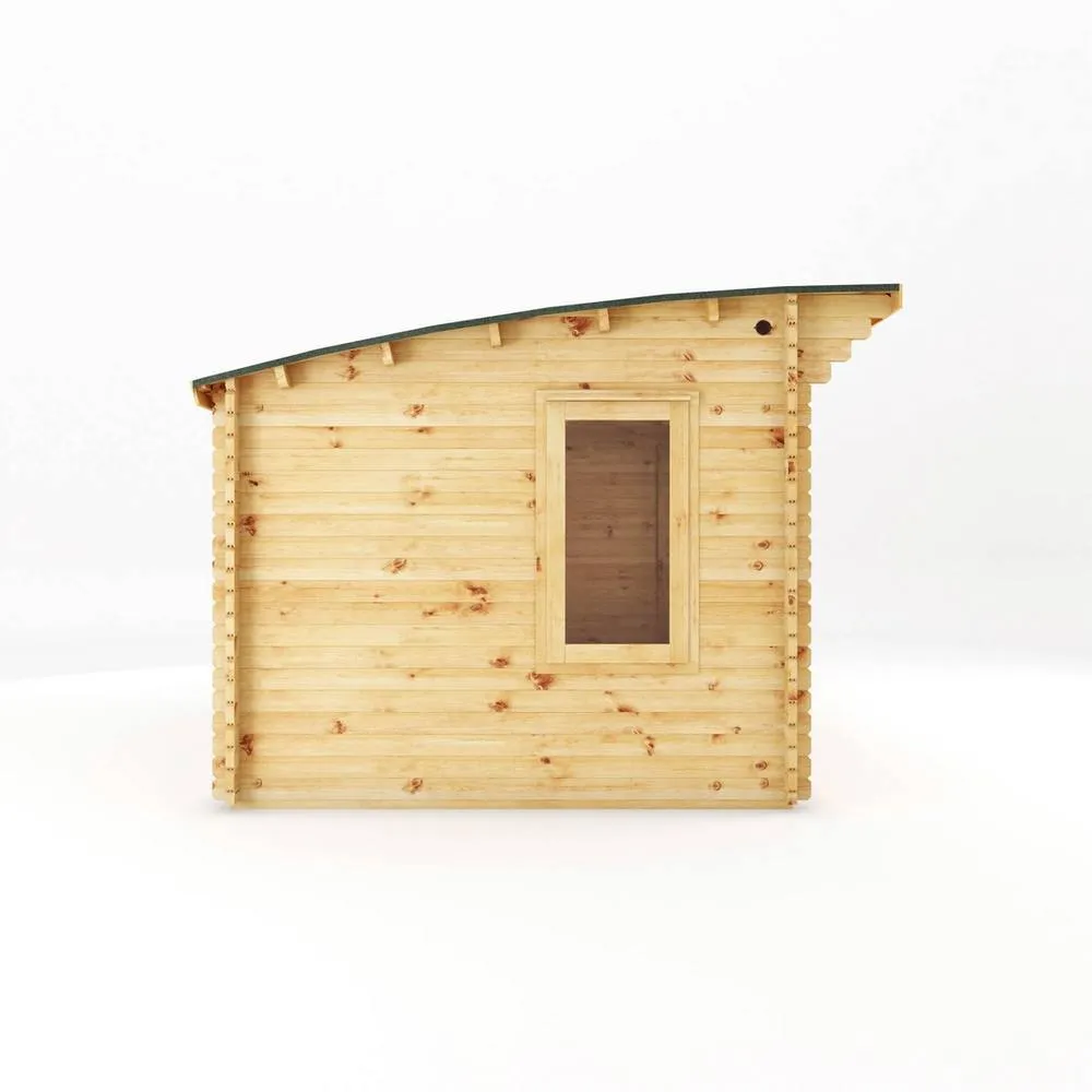 Mercia 3 x 3 m Curved Roof Log Cabin - 44 mm - L348.7 x W306 x H260 cm in Light Brown 4