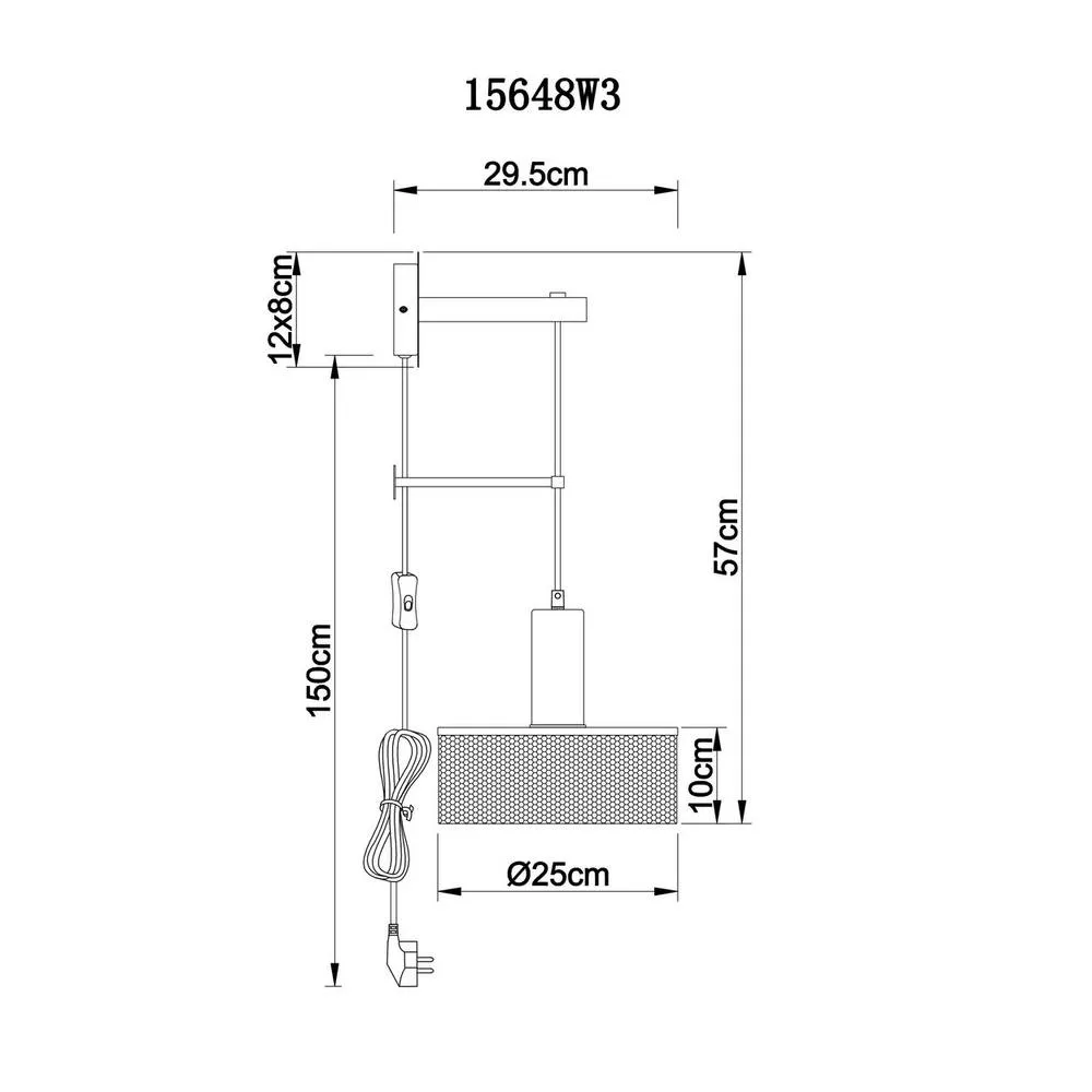 Netlighting Jedd 25cm Wall Lamp Matt Black 1x E27 6