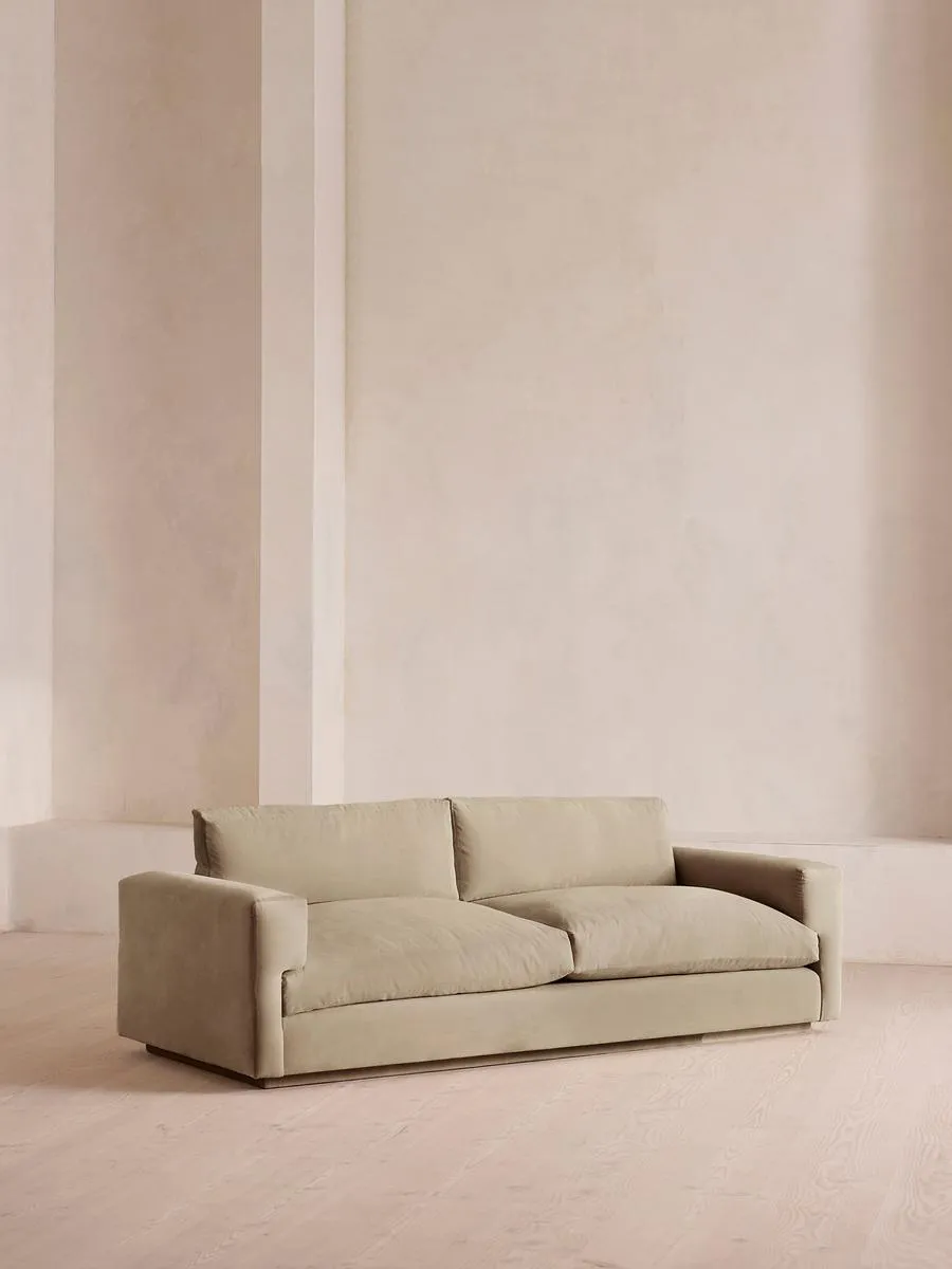 Mossley Three Seater Sofa, Velvet, Oyster