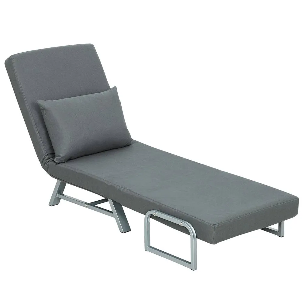 HOMCOM Single Sofa Bed, 3-in-1 Convertible Folding Chair Bed in Dark Grey 1