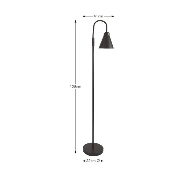 Newton Industrial Goose Neck Adjustable Floor Lamp 6