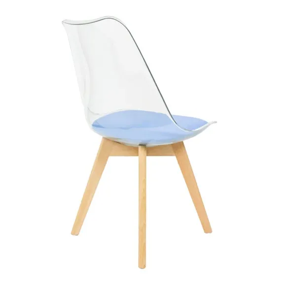 Fusion Living Soho Clear Plastic Dining Chair with Squared Legs 5