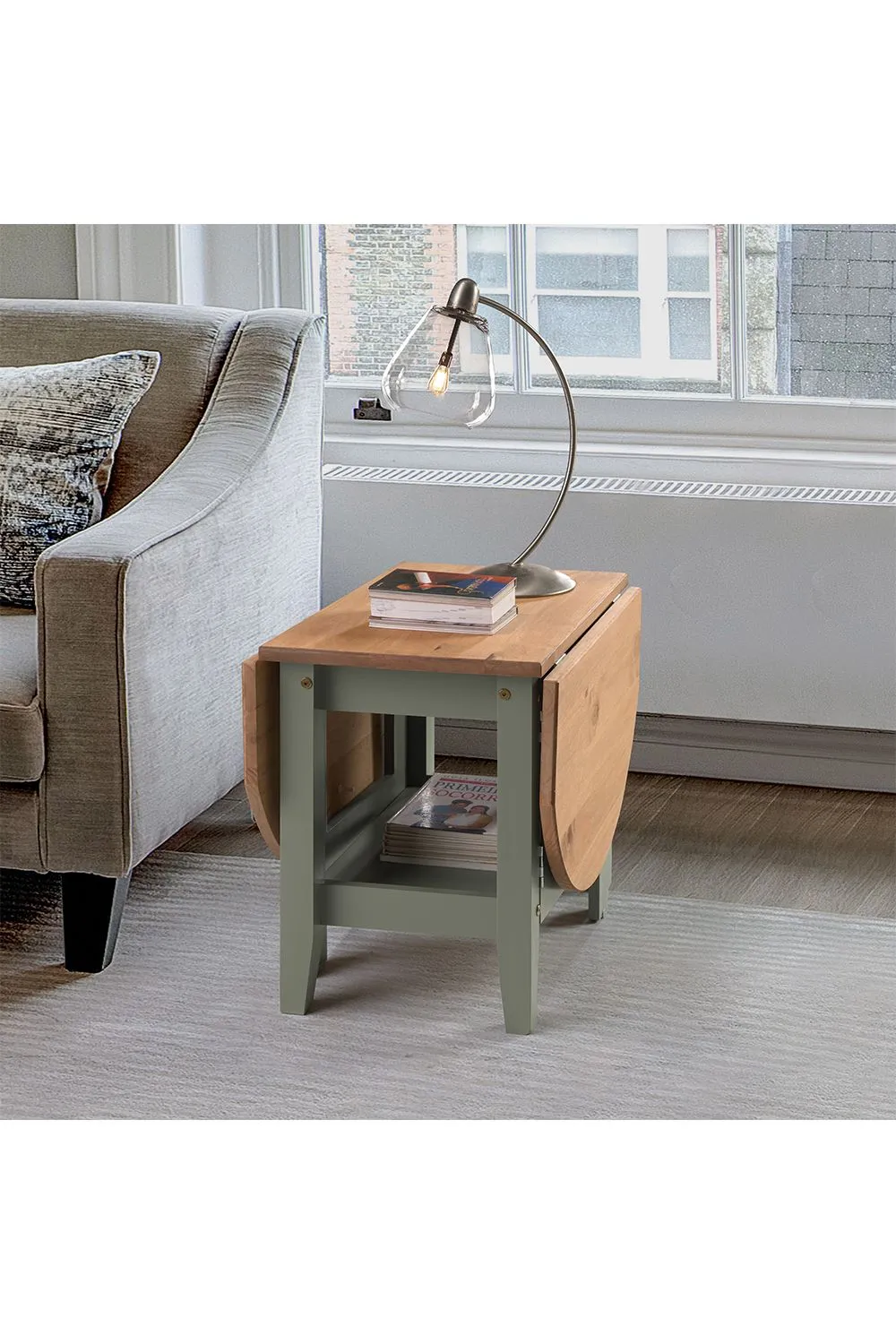 Seconique Santos Drop Leaf Coffee Table in Green 1