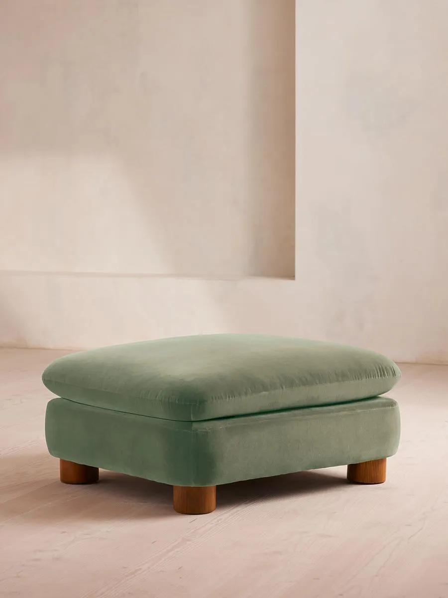 Vivienne Ottoman, Velvet, Seafoam