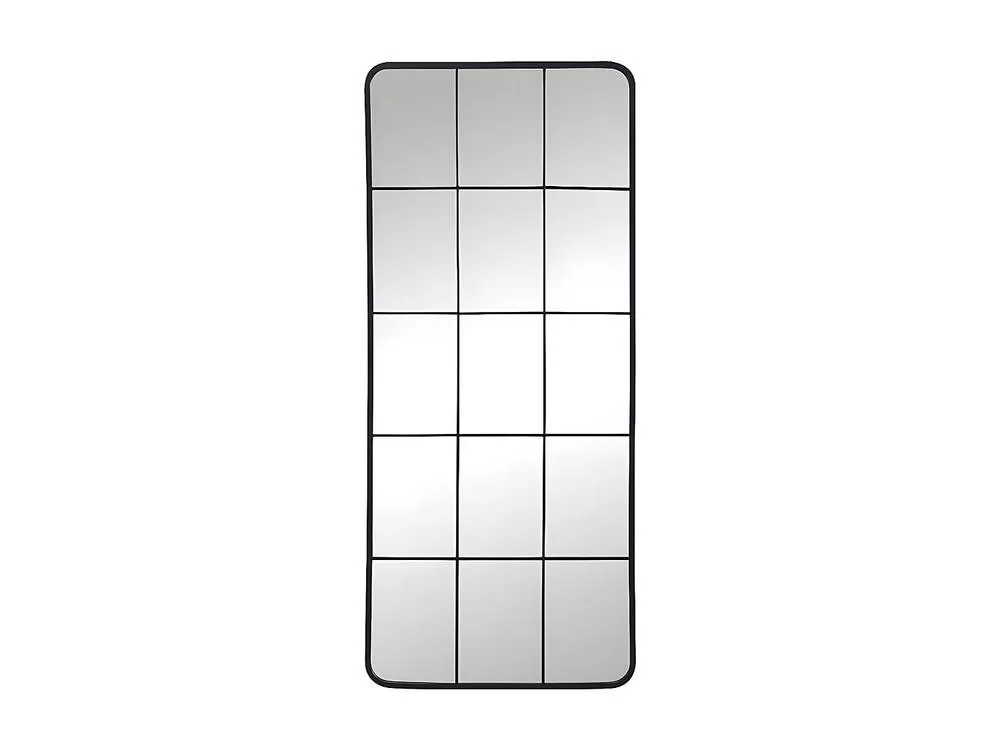 Vente-unique Industrial Metal Window Mirror - L60 X H140 Cm - Black - SCIARA 2