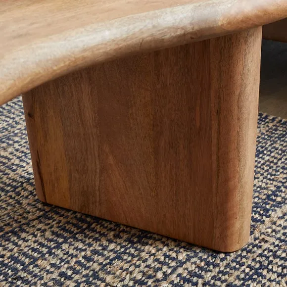 Ludo Kidney Shaped Coffee Table, Mango Wood 4