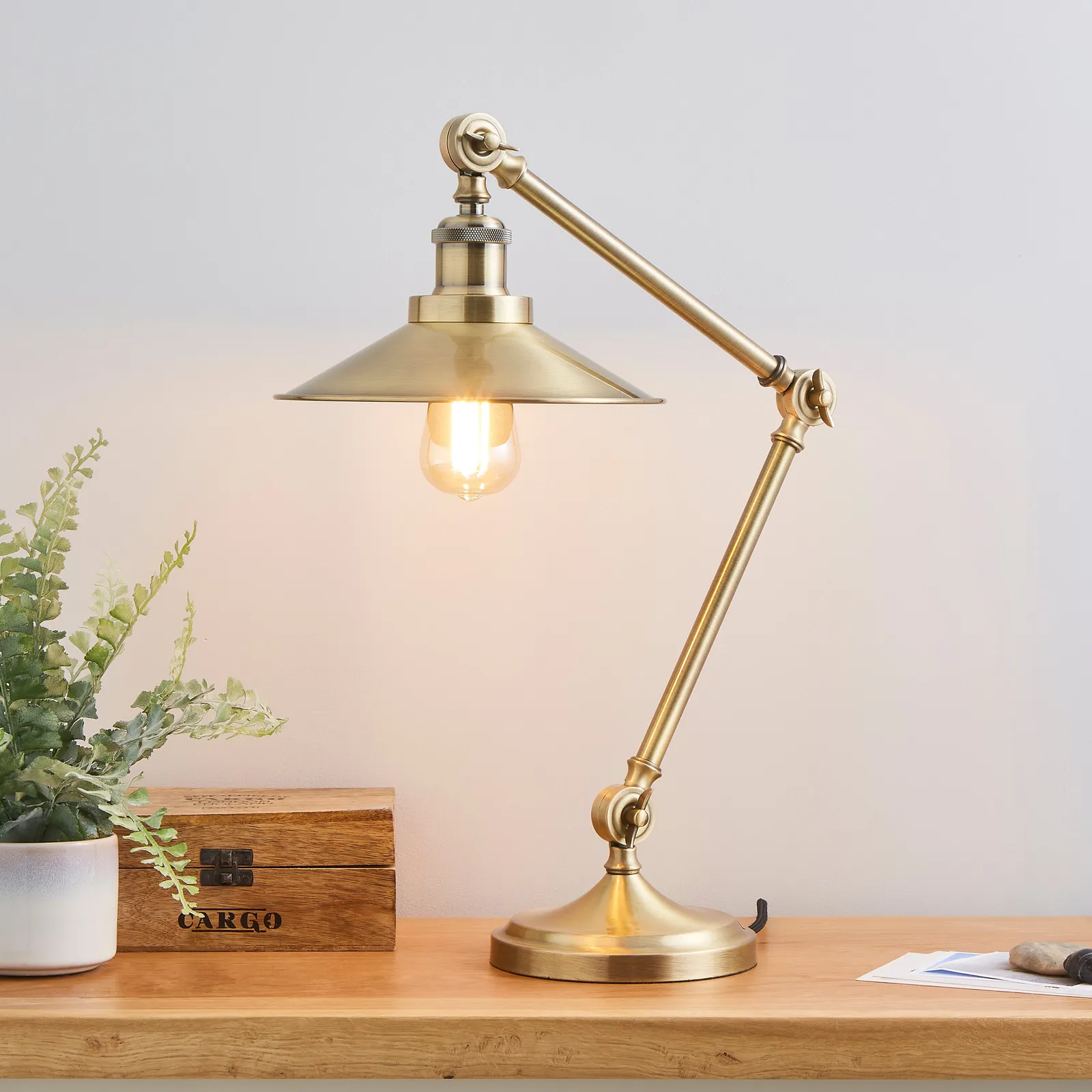 Churchgate Langton Antique Brass Table Lamp Gold