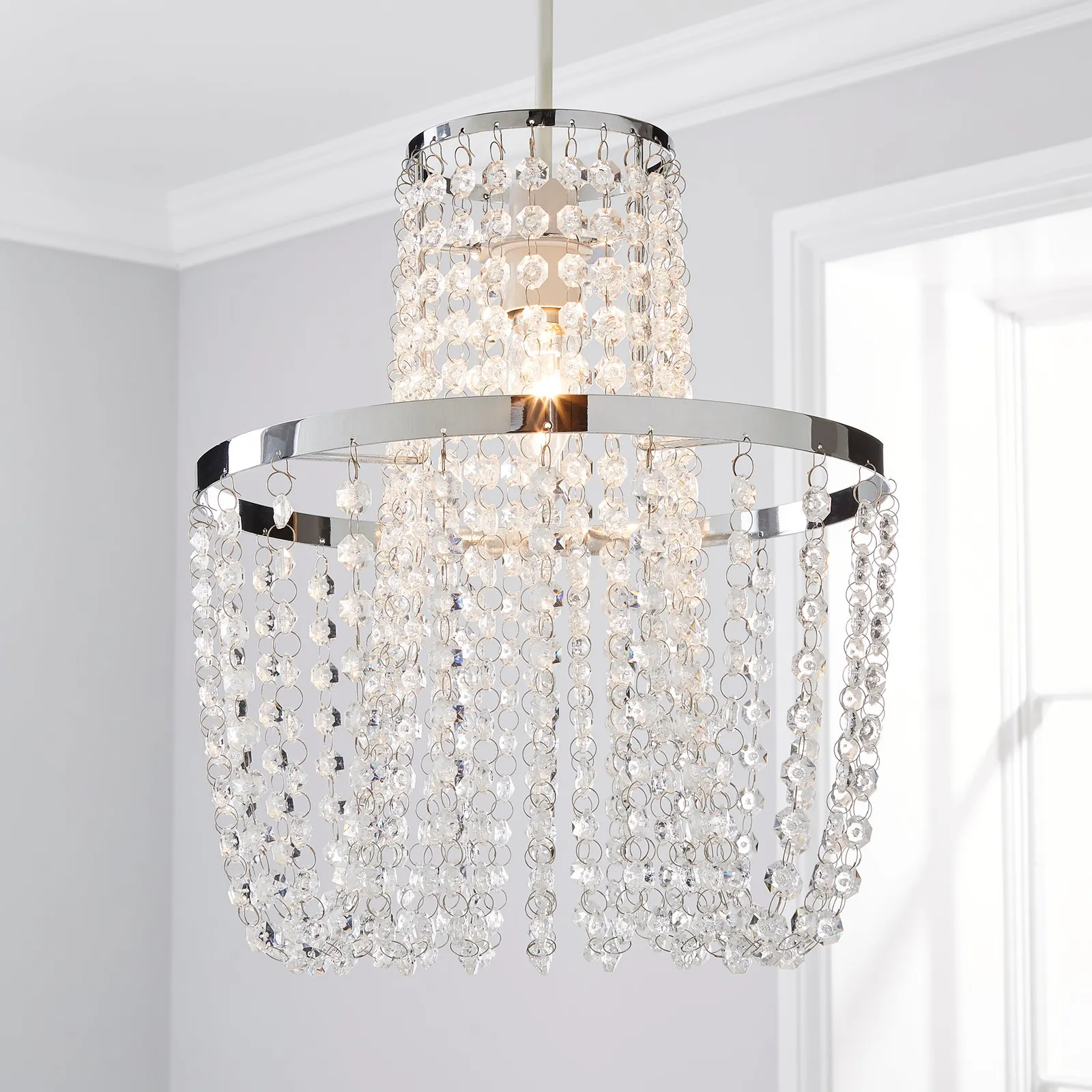 Tina Easy Fit Pendant Clear and Chrome