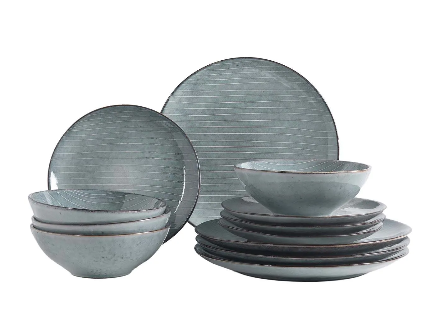 Broste Copenhagen Nordic Sea 12 Piece Dinnerware Set