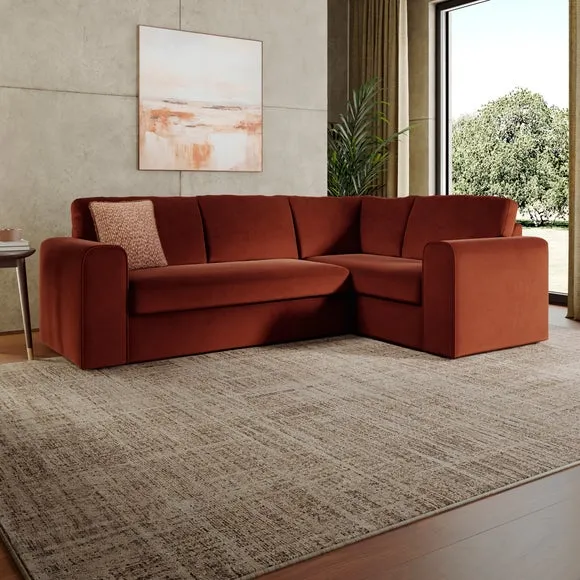 Abel Matte Velvet Corner Sofa 1