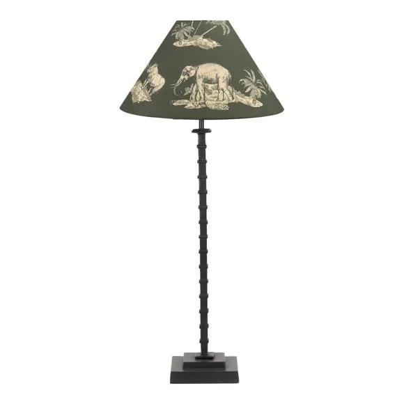 Pacific Lifestyle Everett Ribbed Metal Stick Table Lamp Base with Nala Safari Shade 4