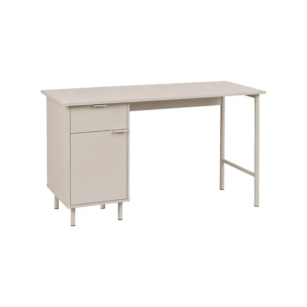 sweeek Desk with 1 drawer & 1 door wood decor & metal in Beige 2