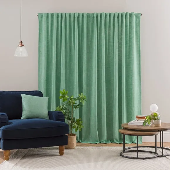 Zia Linen Look Multi Header Unlined Curtains 5