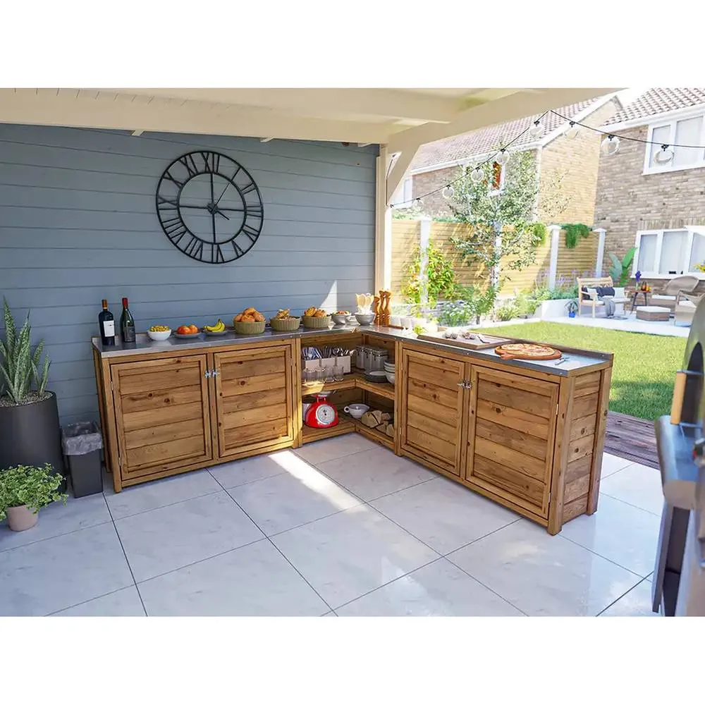 Dunster House Garden Kitchen Double, W2m x D2m / W7' x D7' in Brown 5