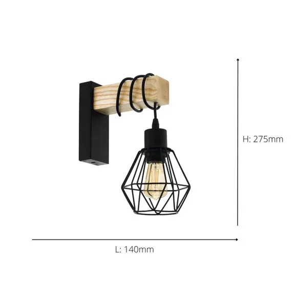 EGLO Townshend Industrial Wall Light 4
