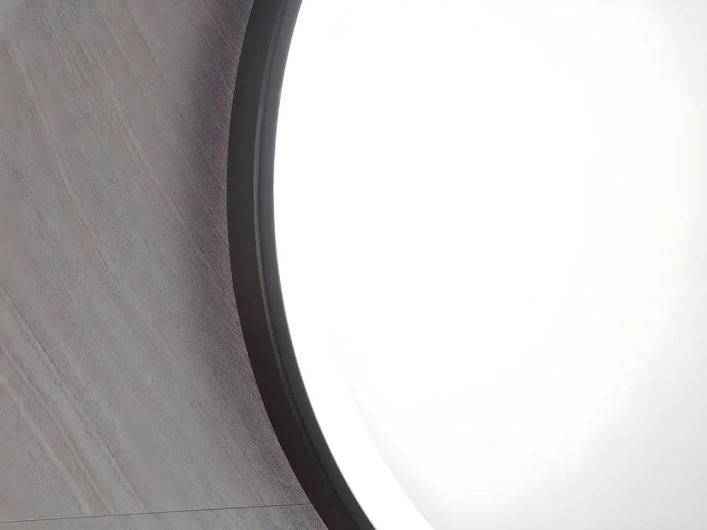 Vente-unique Round Illuminated Black Bathroom Mirror With Leds - D. 60 Cm - NUMEA 5