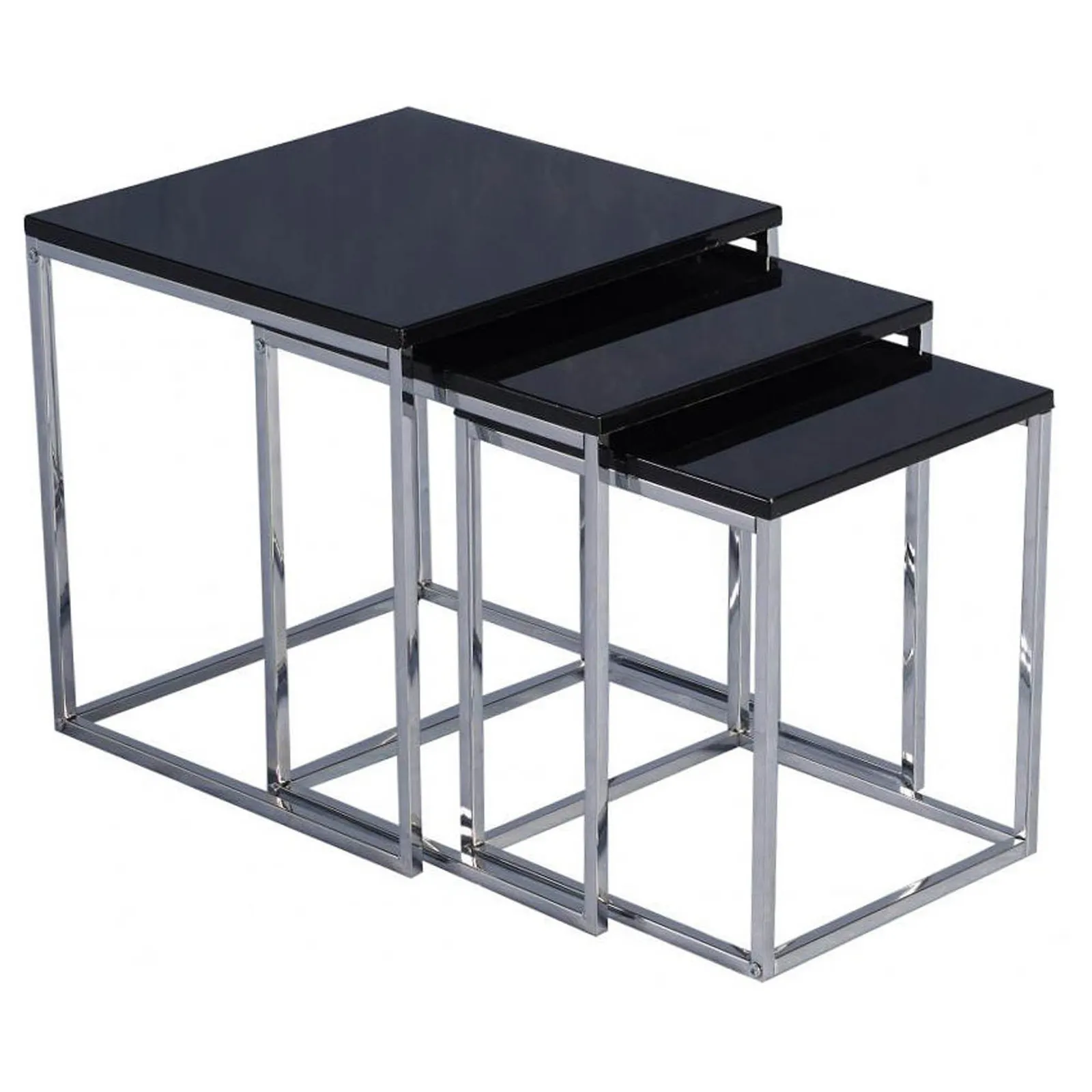 Charisma Black High Gloss Nest of Tables Black