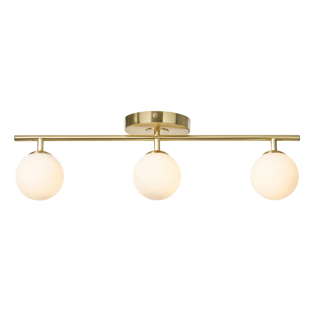 Nancy Bathroom Ceiling Spotlight Bar, Satin Brass 1